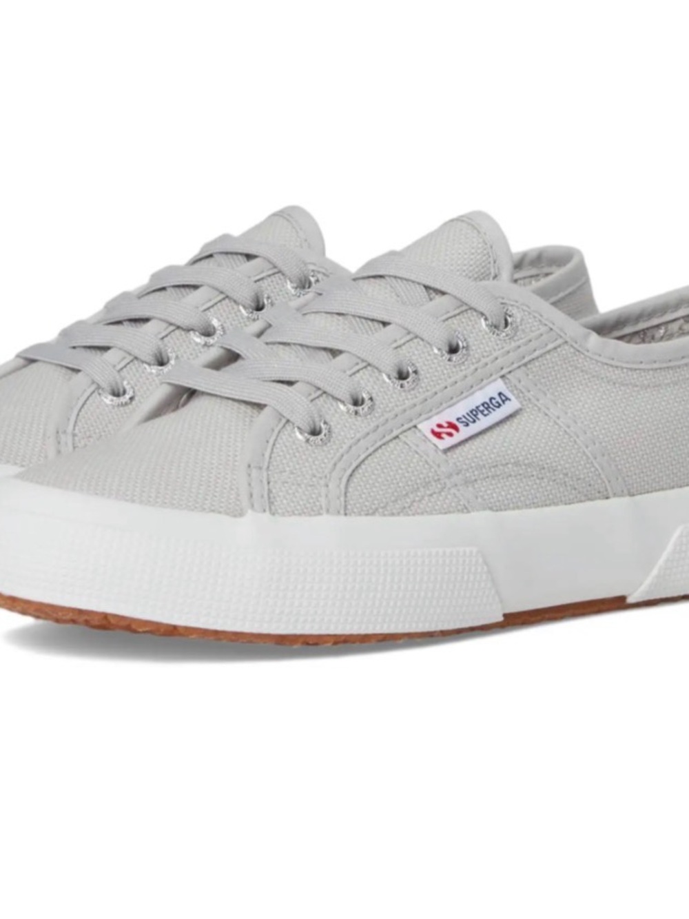 Superga Cotu 2750 Canvas Low-Top Sneakers in Ash Gray and White